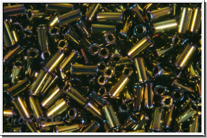 MBU-1-0458, MIYUKI Bugles, Nr. 1 (3mm), brown, met., iris., 10 g