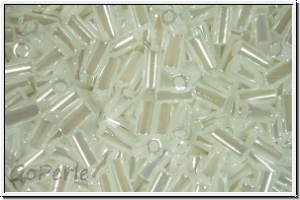 MBU-1-0528, MIYUKI Bugles, Nr. 1 (3mm), white pearl, ceylon, 10 g
