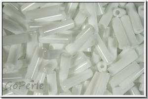 MBU-2-0402, MIYUKI Bugles, Nr. 2 (6mm), white, op., 10 g