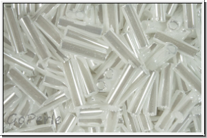 MBU-2-0528, MIYUKI Bugles, Nr. 2 (6mm), white pearl, ceylon, 10 g