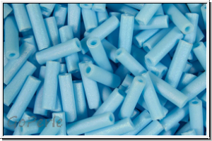 MBU-2-0413fr, MIYUKI Bugles, Nr. 2 (6mm), blue, turquoise, op., matte, AB, 10 g
