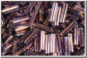 MBU-2-1884, MIYUKI Bugles, Nr. 2 (6mm), amethyst, trans., gold luster, 10 g