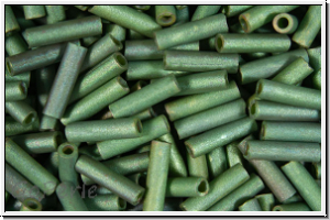 MBU-2-2031, MIYUKI Bugles, Nr. 2 (6mm), green, sage, met., matte, luster, 10 g