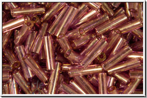 MBU-2-2441, MIYUKI Bugles, Nr. 2 (6mm), amethyst, lt., trans., gold luster, 10 g