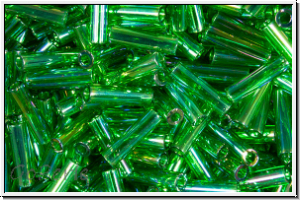 MBU-2-0179, MIYUKI Bugles, Nr. 2 (6mm), green, kelly, trans., AB, 10 g
