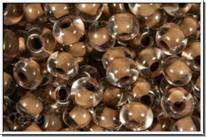 PR-06-08A19, PRECIOSA Rocailles, 6/0, crystal, trans., terra intensive chocolate brown-ld., 20g