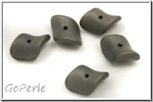 b�hm. Glasperle, Cornflake, 8x12mm, black, op., matte, 5 Stk.