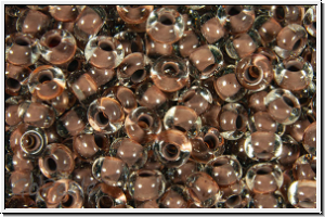 PR-08-08A19, PRECIOSA Rocailles, 8/0, crystal, trans., terra intensive chocolate brown-ld., 20g