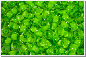 PR-08-08A54, PRECIOSA Rocailles, 8/0, crystal, trans., terra intensive lime green-ld., 20g