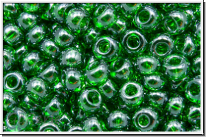 b�hm. Rocailles, 08/0, green, trans., luster, 10g