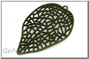 Anh�nger "Blatt" (Statement), 59x37x2mm, antikmessingfb., Metall, 1 Stk.
