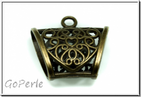 Schalschlaufe "Herz" (Statement), 37x39x16mm, antikmessingfb., Metall, 1 Stk.