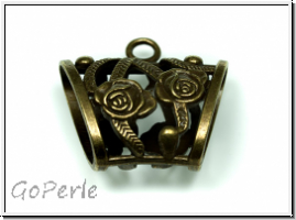Schalschlaufe "Rose" (Statement), 37x39x16mm, antikmessingfb., Metall, 1 Stk.