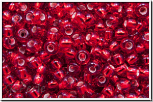 b�hm. Rocailles, 10/0, siam, trans., silver-ld., 10g