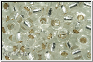 RR-06-0001, MIYUKI Rocailles, 06/0, crystal, trans., silver-ld., 10g