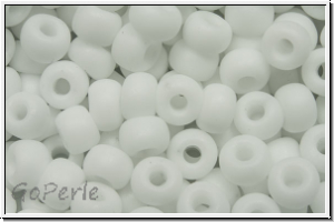 RR-06-0402f, MIYUKI Rocailles, 06/0, white, op., matte, 10g