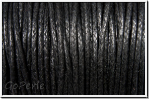 Baumwollkordel (Quali 1), gewachst, 1mm, black, Preis/m