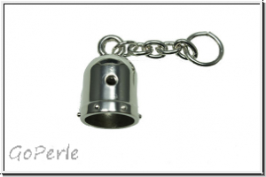 Endkappen "Wiking", 26,25x17,7mm, antiksilberfb., Messing, 1 Stk.