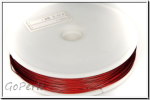 Schmuckdraht, 0,45 mm, 7 Str�nge, nylonumm., rot, Rolle/100m