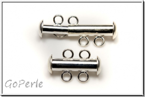 Schiebeschlie�e, 2 str�ngig, 17x11mm, silberfb., Metall, 1 Stk.
