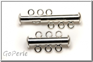 Schiebeschlie�e, 3 str�ngig, 22x11mm, silberfb., Metall, 1 Stk.
