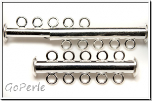 Schiebeschlie�e, 5 str�ngig, 31x11mm, silberfb., Metall, 1 Stk.