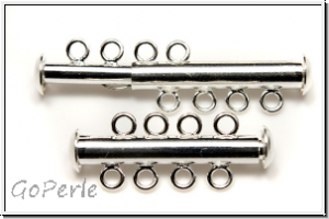 Schiebeschlie�e, 4 str�ngig, 27x11mm, silberfb., Metall, 1 Stk.