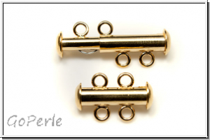 Schiebeschlie�e, 2 str�ngig, 17x11mm, goldfb., Metall, 1 Stk.
