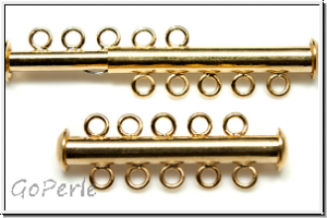 Schiebeschlie�e, 5 str�ngig, 31x11mm, goldfb., Metall, 1 Stk.