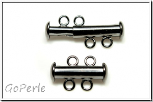 Schiebeschlie�e, 2 str�ngig, 17x11mm, hematitefb., Metall, 1 Stk.