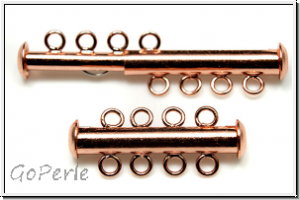 Schiebeschlie�e, 4 str�ngig, 27x11mm, kupferfb., Metall, 1 Stk.