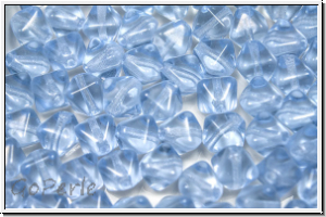 b�hm. Glasperle, Bicone, 6mm, sapphire, lt., trans., 30 Stk.