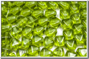 b�hm. Glasperle, Bicone, 6mm, olivine, trans., 30 Stk.