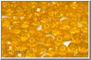 B�hm. Glasschliffperle, feuerpol., 5mm, sun, lt., trans., 25 Stk.