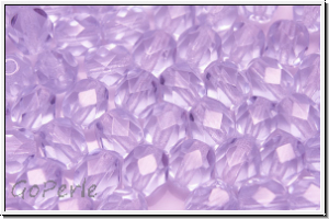B�hm. Glasschliffperle, feuerpol., 6mm, provence lavender, trans., 25 Stk.