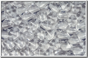 b�hm. Glasperle, Bicone, 6mm, crystal, trans., 30 Stk.