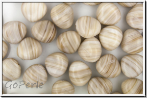 B�hm. Glasperle, Nugget, 7x9,5x10,5mm, grey/brown, 10 Stk.