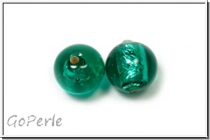 b�hm. Lampenperle, rund, 10mm, emerald, trans., Silbereinzug, 1 Stk.