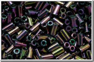 TBU-1-0085, TOHO Bugle 1", 3mm, purple, met., iris., 10g