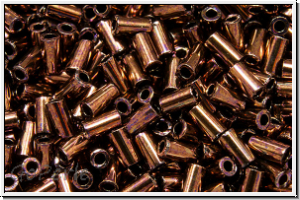 TBU-1-0222, TOHO Bugle 1", 3mm, bronze, dk., met., 10g