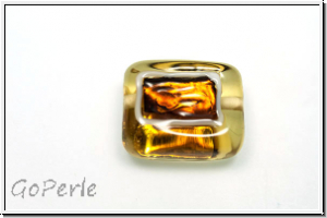 b�hm. Lampenperle, Silbereinzug, Rechteck mit Fenster, lt.topaz/copper, 1 Stk.