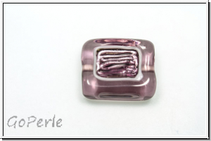 b�hm. Lampenperle, Silbereinzug, Rechteck mit Fenster, amethyst, 1 Stk.