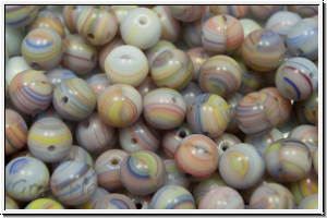 b�hm. Glasperle, rund, 6mm, bunt ombriert, op., 25 Stk.