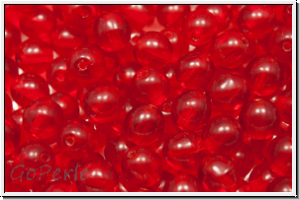 b�hm. Glasperle, rund, 6mm, siam, lt., trans., 25 Stk.