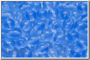 b�hm. Glasperle, rund, 6mm, sapphire, trans., 25 Stk.