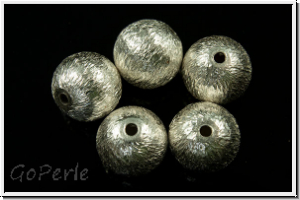 Silberperle "Kugel, geb�rstet", 8mm, silberfb., 925er Silber, 1 Stk.