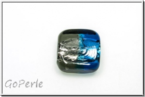 b�hm. Lampenperle, Silbereinzug, Quadrat, black diamond/blue, 1 Stk.