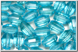 B�hm. Glasschliffperle, Olive, 7x5mm, aqua, trans., 25 Stk.
