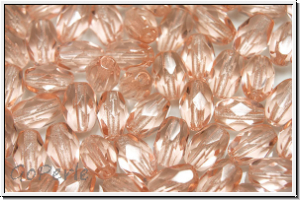 B�hm. Glasschliffperle, Olive, 6x4mm, rosaline, trans., 25 Stk.