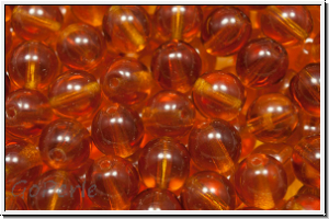 b�hm. Glasperle, rund, 8mm, topaz, dk., trans., 10 Stk.